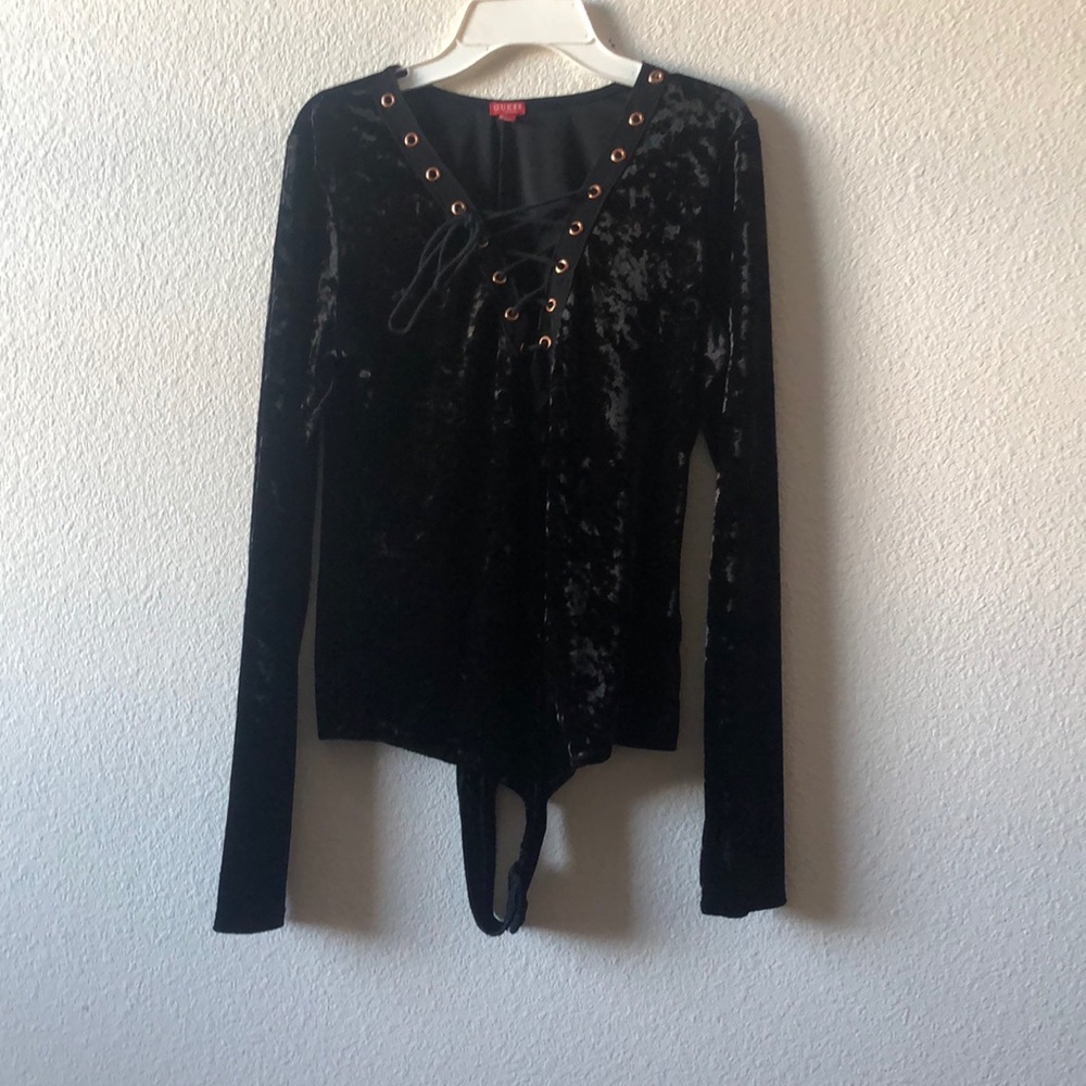 Black velvet bodysuit